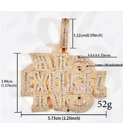 Iced Out Letter Pendant Necklace for Men