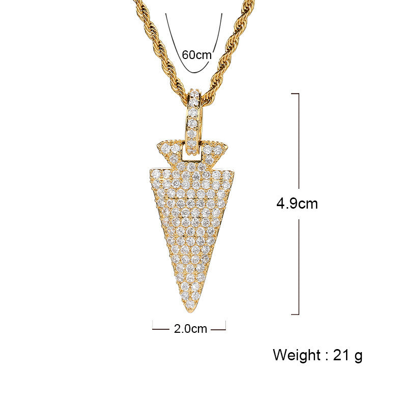 Hip Hop Minimalist Fang Cubic Zirconia Pendant Necklace for Men and Women