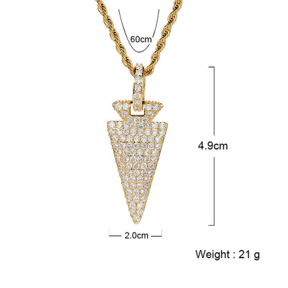 Hip Hop Minimalist Fang Cubic Zirconia Pendant Necklace for Men and Women
