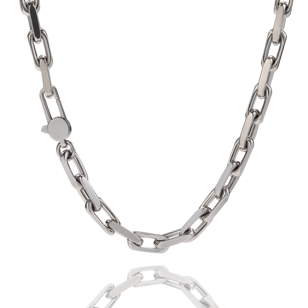 Minimalist Stainless Steel Geometric Chain Necklace for Women and Teen Girls