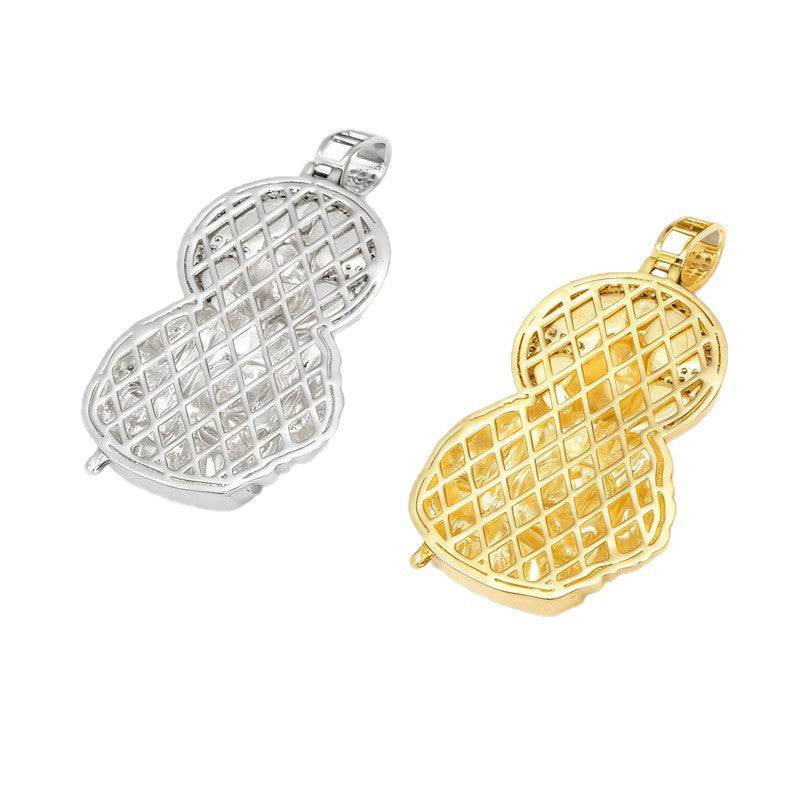 Iced Out Cartoon Figure Pendant Necklace in Gold or White Gold Tone product image