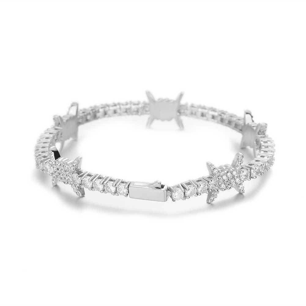 Starburst CZ Tennis Hip Hop Bracelet with Copper Base - CHA275 product image