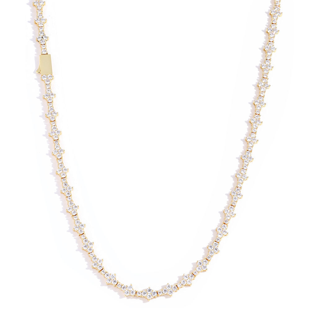6.5 mm Star-Cluster CZ Tennis Copper Necklace - CHA258 product image