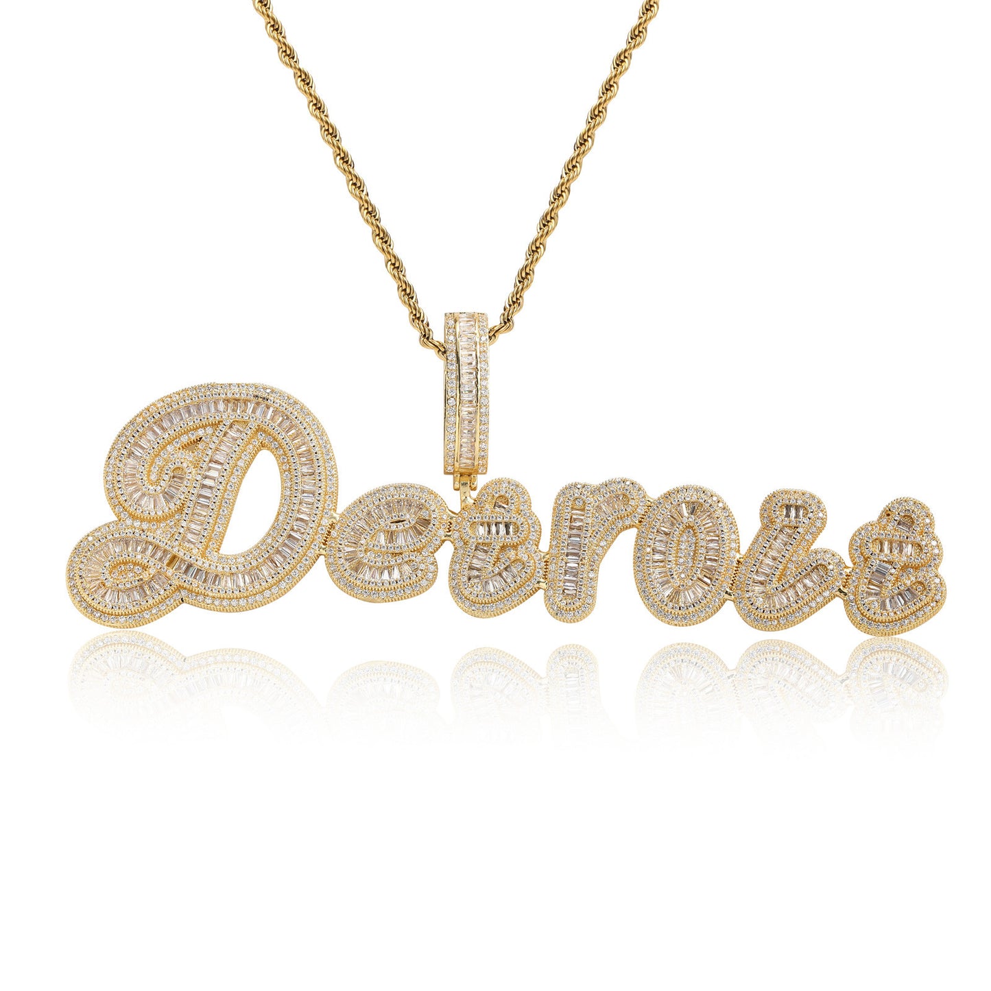 Hip Hop Light Luxury Geometric Cubic Zirconia Necklace for Men and Women
