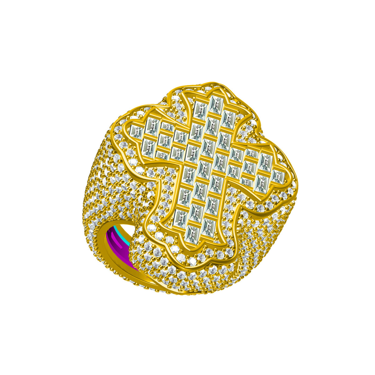 Unisex Iced Out Cross Statement Ring product image