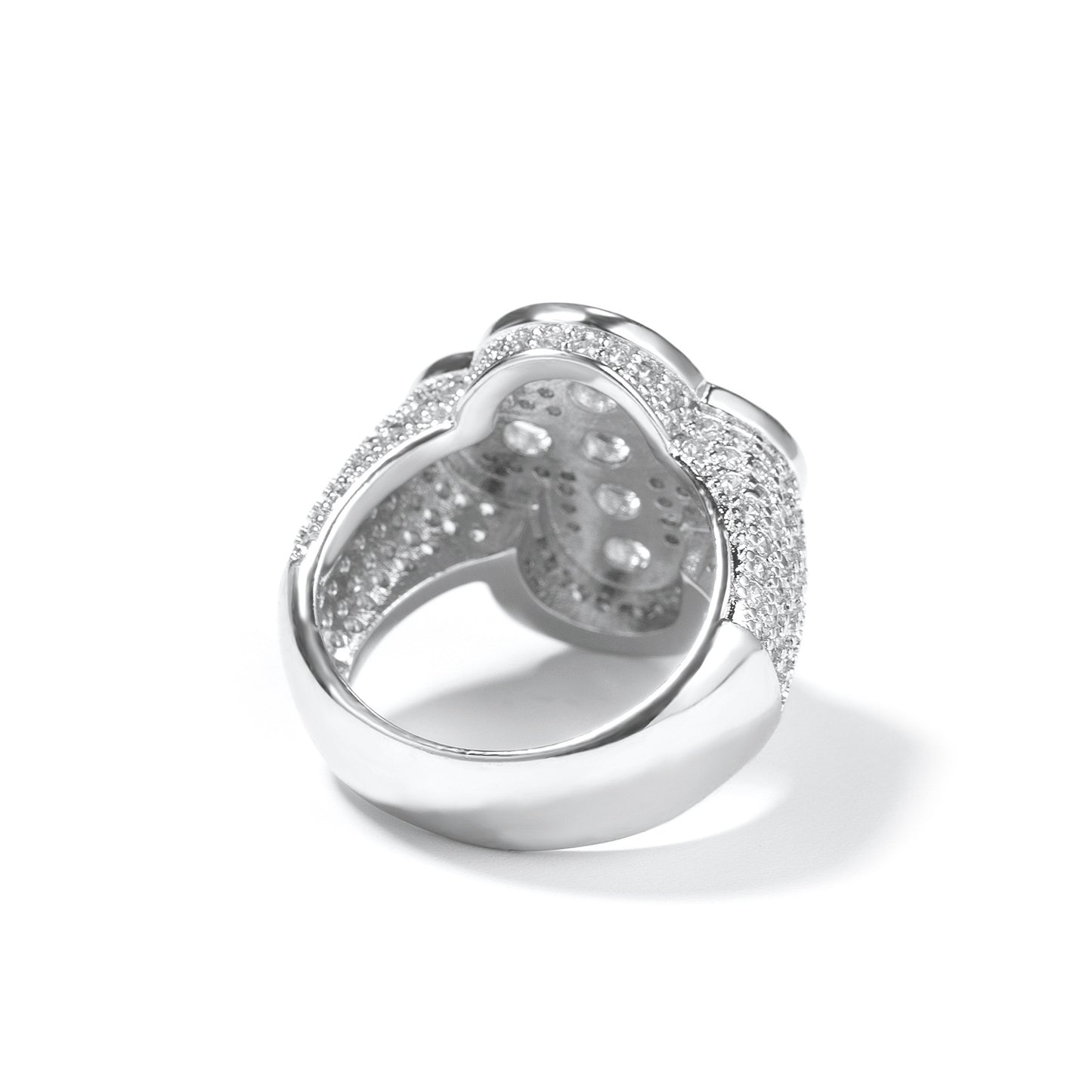 Unisex Iced Cross Ring with Cubic Zirconia in Gold or Silver Tone – Hip Hop Statement Ring Sizes 8-11