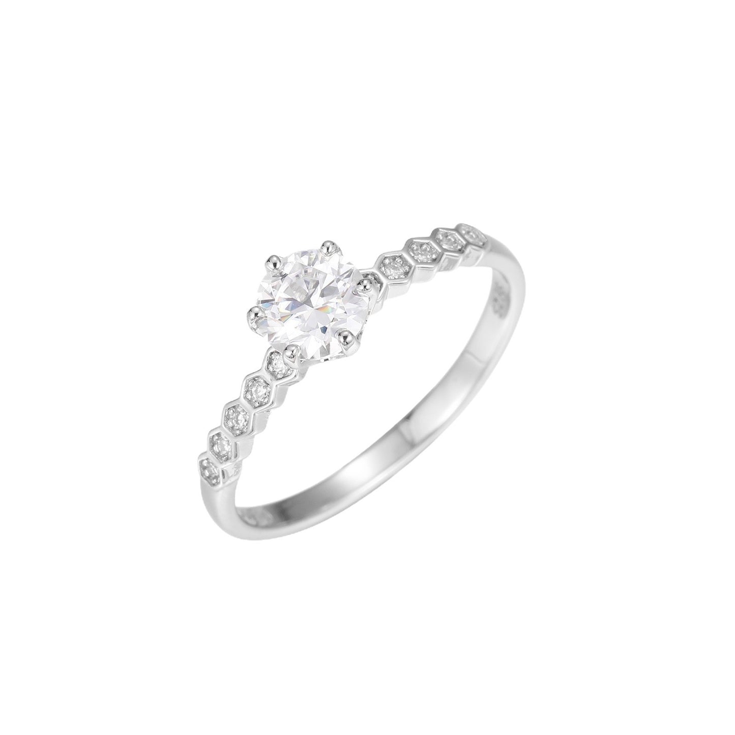 925 Silver Moissanite Geometric Ring for Women and Men - Minimalist Luxury Statement Ring product image