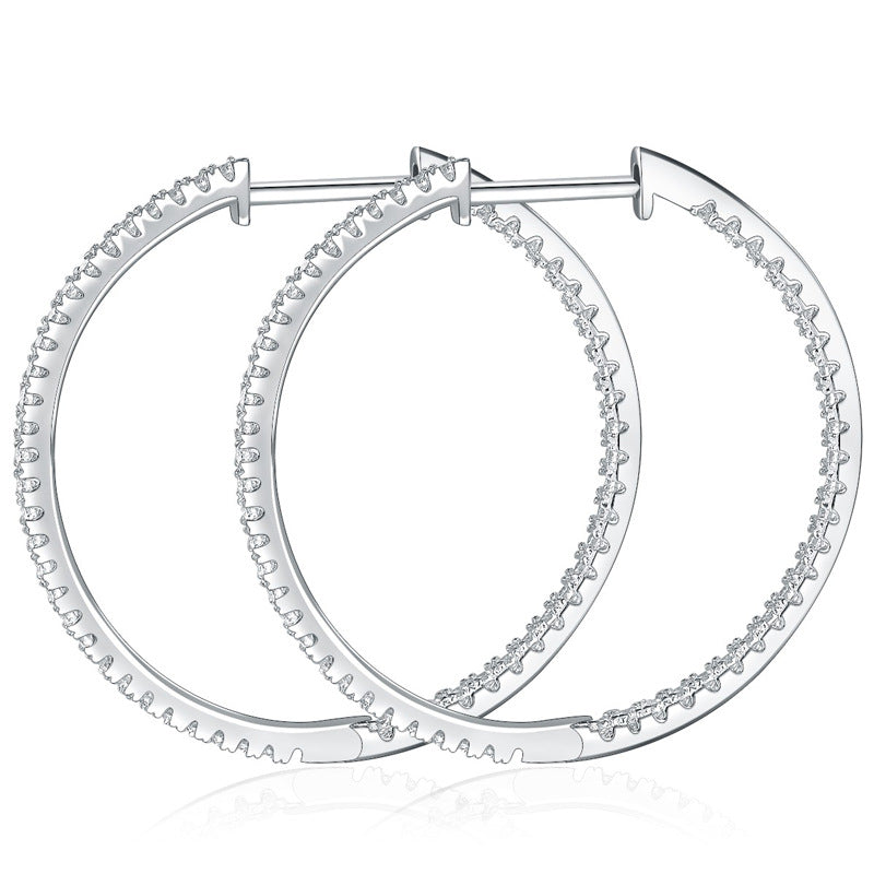 Sparkling Pave Hoop Earrings for Women, Huggie-Style Round Earrings, Everyday Shine product image