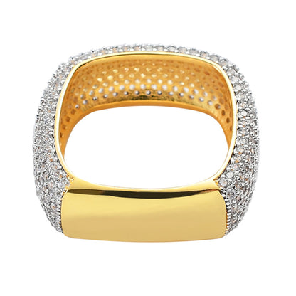 Light Luxury Minimalist Square Cubic Zirconia Ring for Men