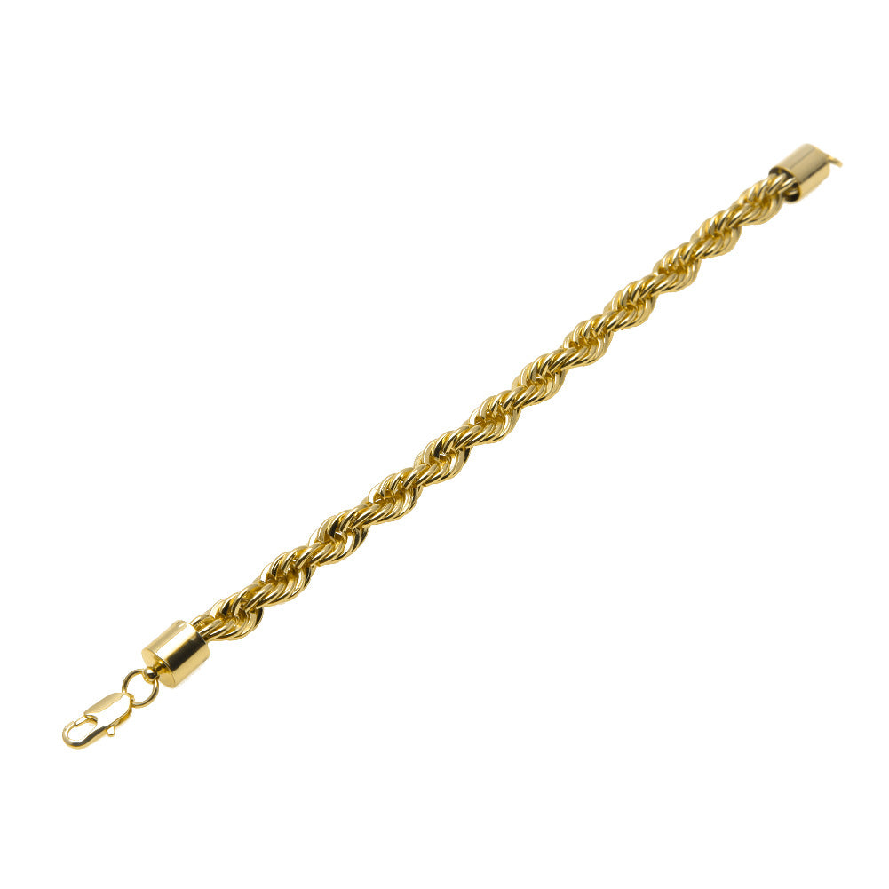 Unisex Twisted Chain Bracelet in Gold or Silver Tone, 1cm Statement Link Bracelet product image