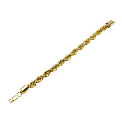 Unisex Twisted Chain Bracelet in Gold or Silver Tone, 1cm Statement Link Bracelet