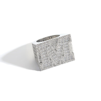 Hip Hop Cuban Link Cubic Zirconia Ring for Men