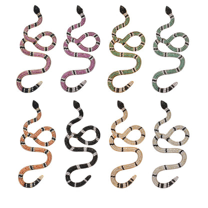 Hip Hop Snake Cubic Zirconia Pendant Necklace for Men and Women
