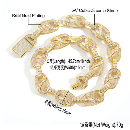 Hip Hop Fashion Cubic Zirconia Necklace for Men
