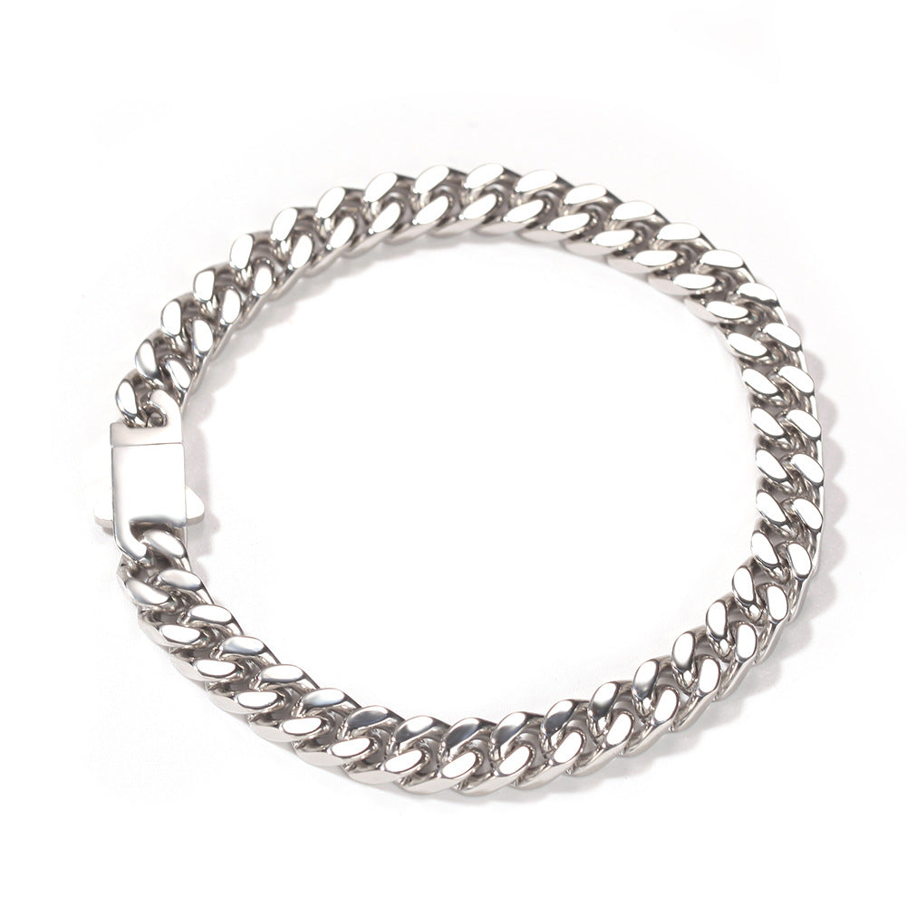 Men’s Stainless Steel Curb Chain Bracelet – Minimalist Line Design, Gold Plated or Silver Tone, 7 Inch & 8 Inch