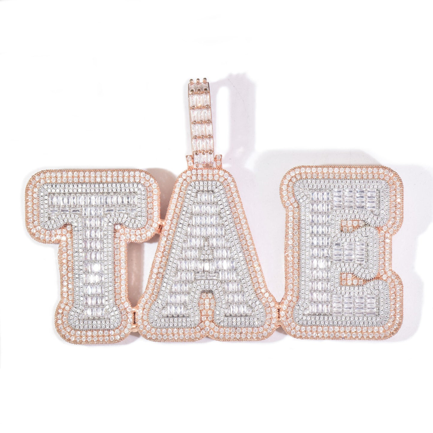 Iced Out TAE Letter Pendant for Unisex