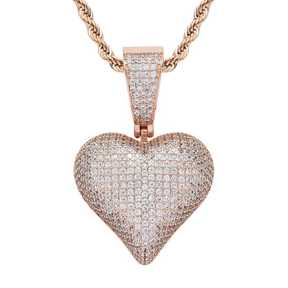 Minimalist Heart Copper Pendant Necklace for Men and Women