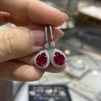 Pear Cut Teardrop Drop Earrings for Women, Faceted Color Stone Hook Dangle Earrings