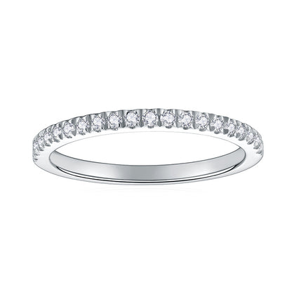 Moissanite Stackable Eternity Ring for Women, S925 Silver 18K Gold Color Band