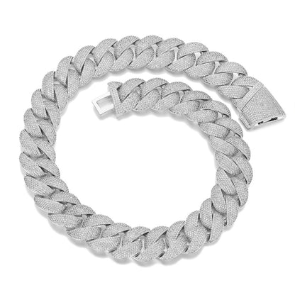 Iced Out 22mm Cuban Link Chain Bracelet, Unisex Hip Hop Statement Jewelry