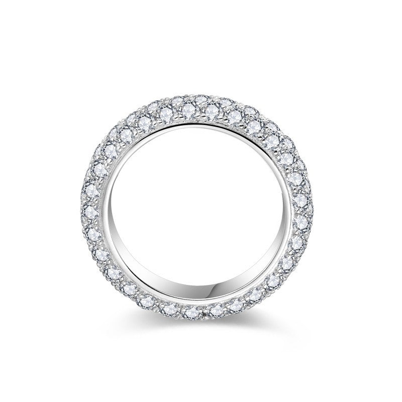 Pavé Moissanite Ring, S925 Sterling Silver Matching Couple Band product image