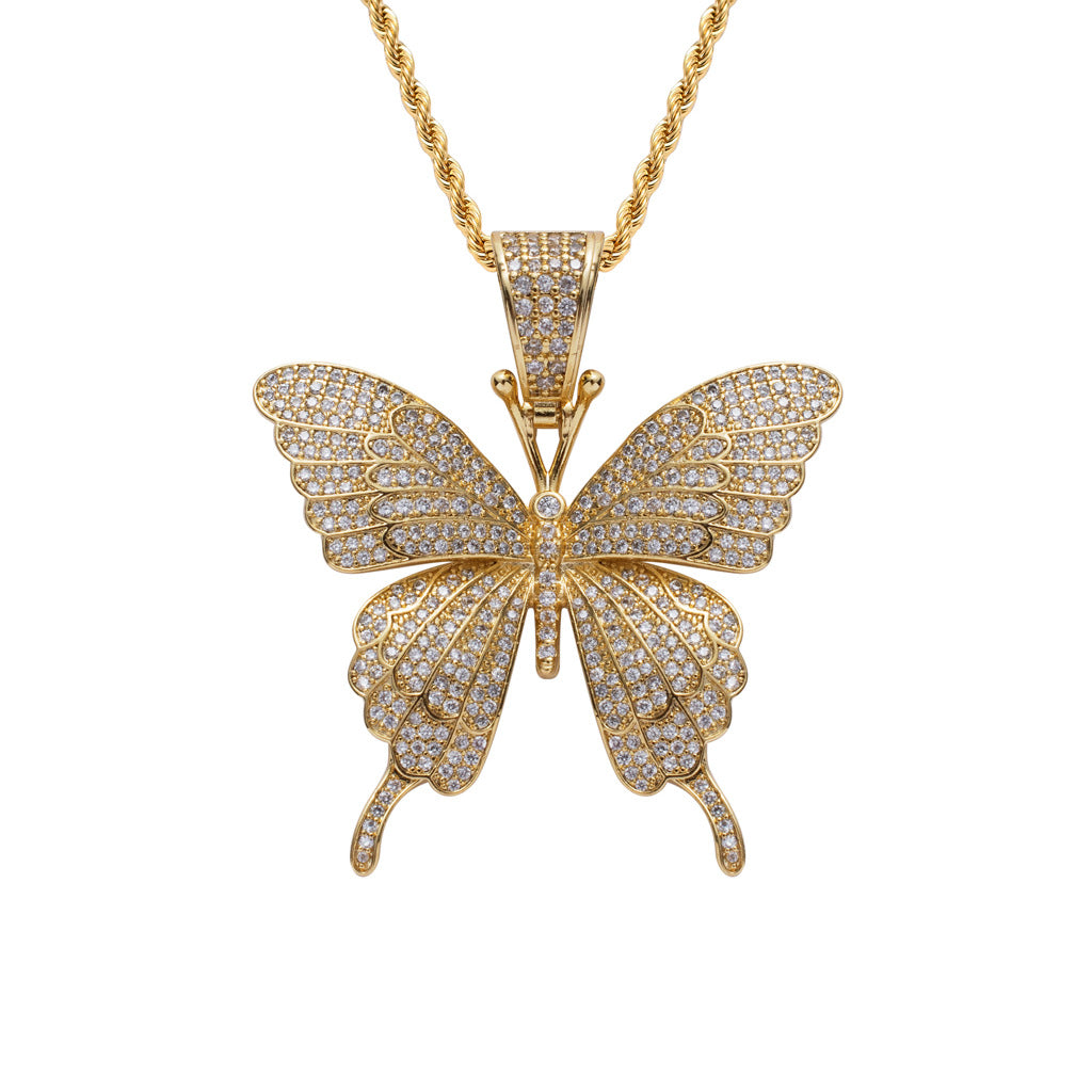 Hip Hop Cross Cubic Zirconia Pendant Necklace for Men and Women