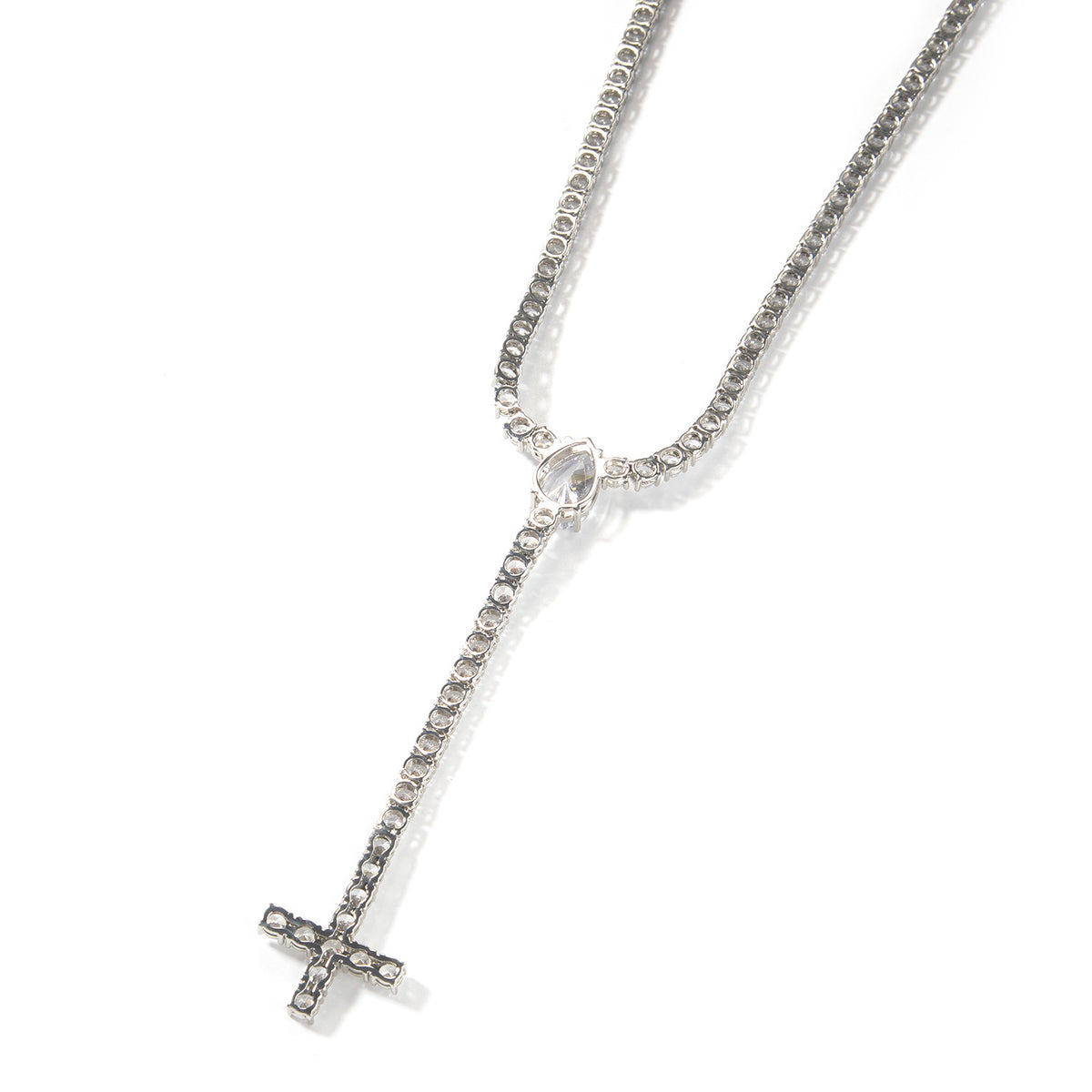 Iced Out Cross Pendant Necklace for Men and Women, Cubic Zirconia Chain Necklace in Gold or Silver Tone, 20 Inch Statement Hip Hop Jewelry product image
