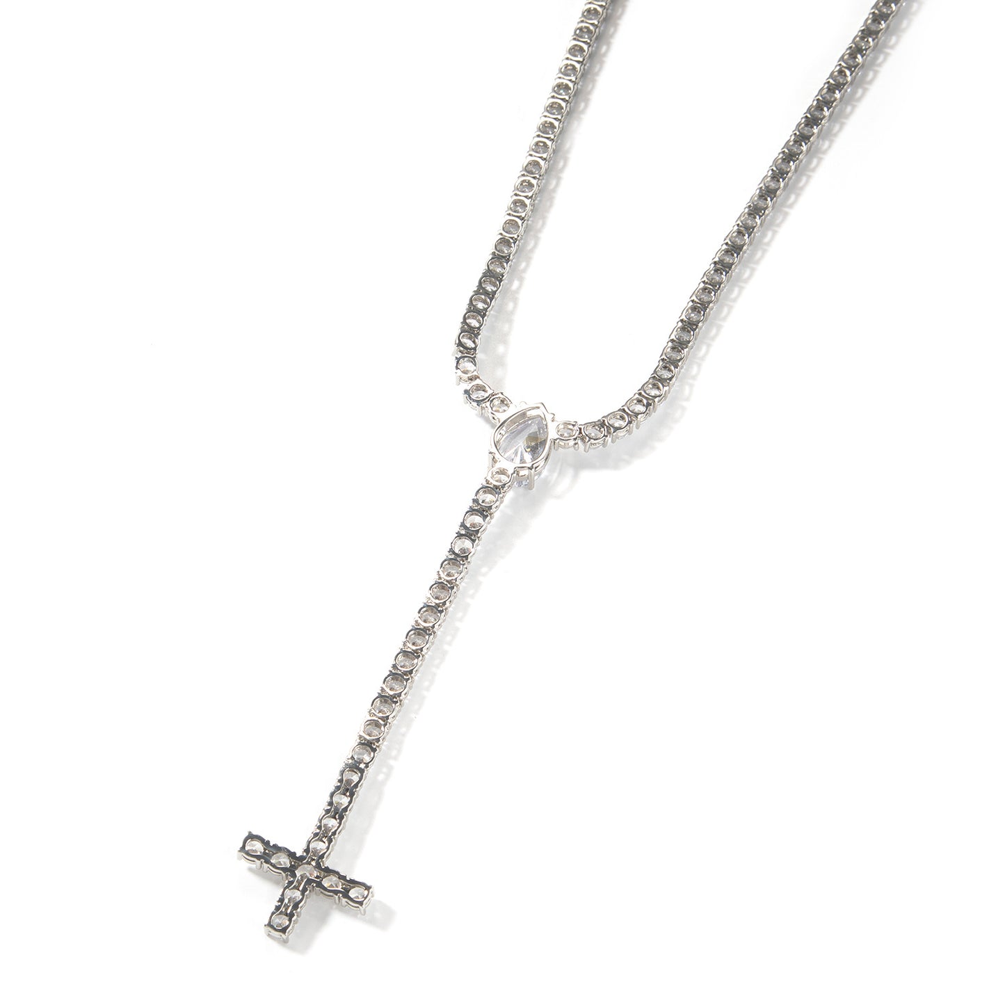 Iced Out Cross Pendant Necklace for Men and Women, Cubic Zirconia Chain Necklace in Gold or Silver Tone, 20 Inch Statement Hip Hop Jewelry