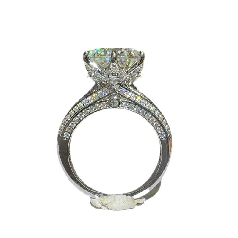 5 Carat Moissanite Ring for Women, Halo Style Split Shank Engagement Ring product image