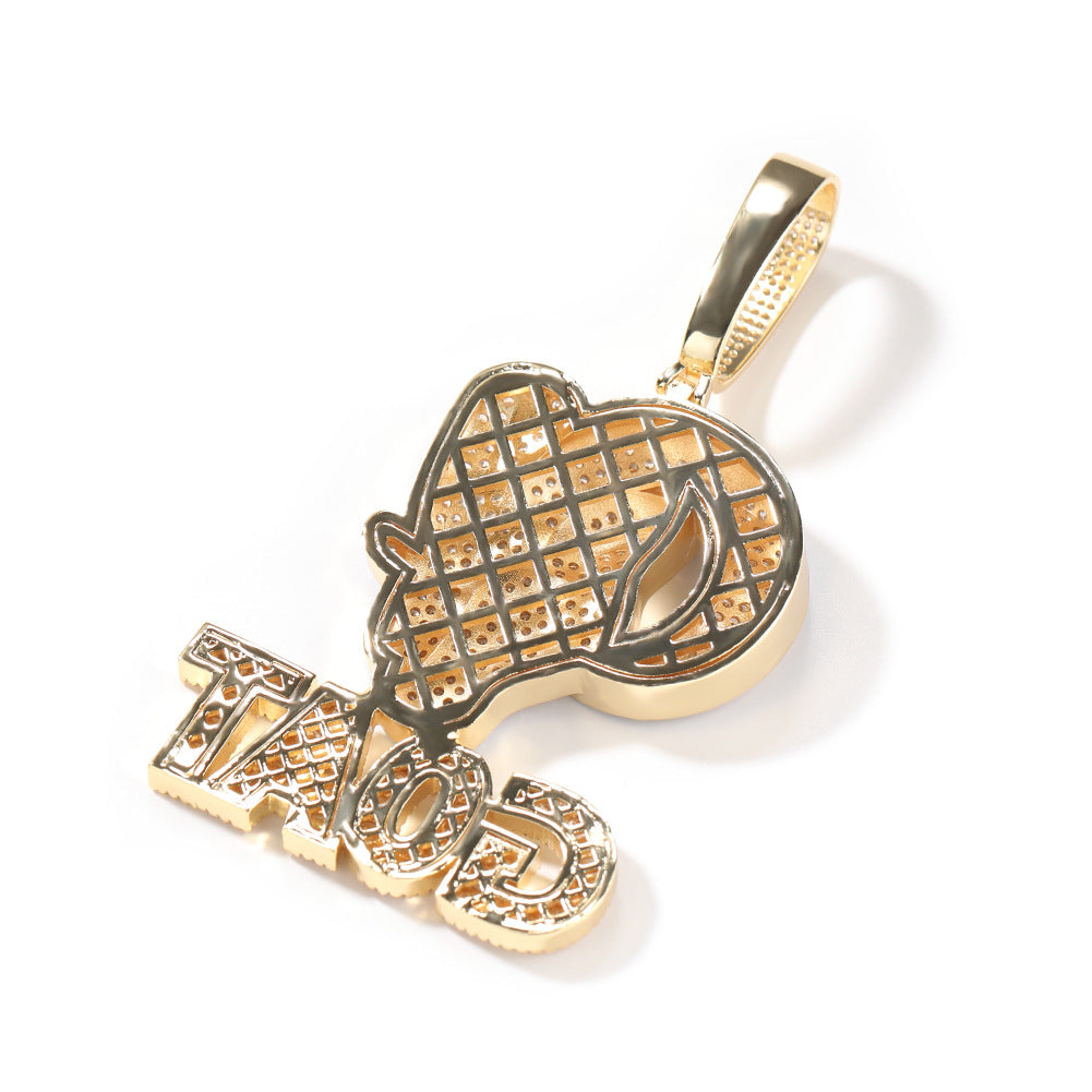 Iced Goat Pendant Necklace with Cubic Zirconia Twist Chain – Hip Hop Statement Chain in Gold or Silver Tone