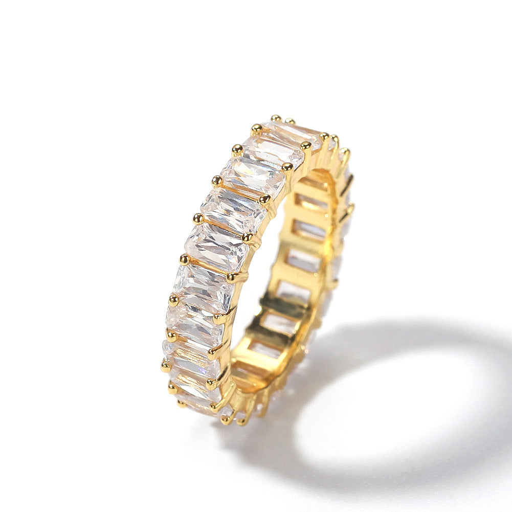 Men’s Iced Out Cubic Zirconia Eternity Ring – Gold Plated, Silver Tone & 925 Sterling Silver Narrow Band