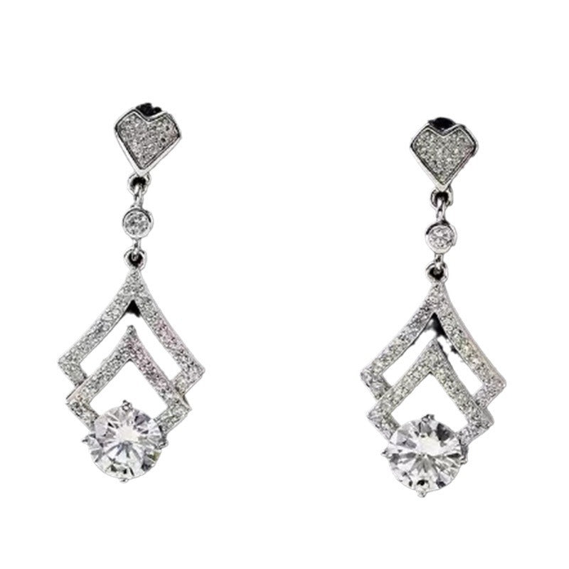 925 Silver Moissanite Snowflake Drop Earrings for Women product image