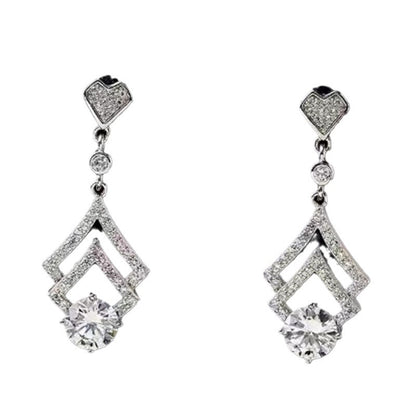 925 Silver Moissanite Snowflake Drop Earrings for Women