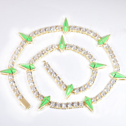 Iced Out Spike Pendant Necklace