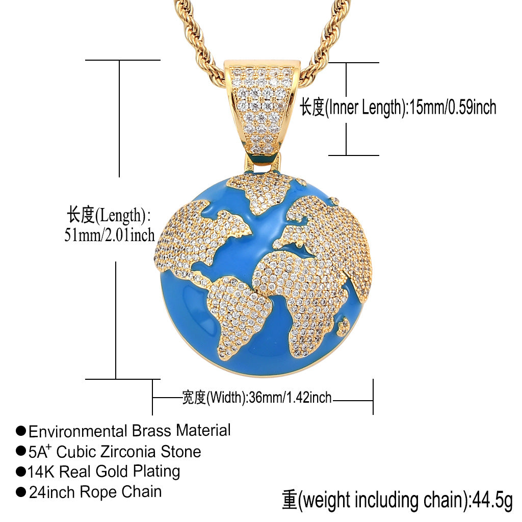Hip Hop Fashion Cubic Zirconia Pendant Necklace for Men and Women