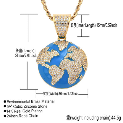 Hip Hop Fashion Cubic Zirconia Pendant Necklace for Men and Women