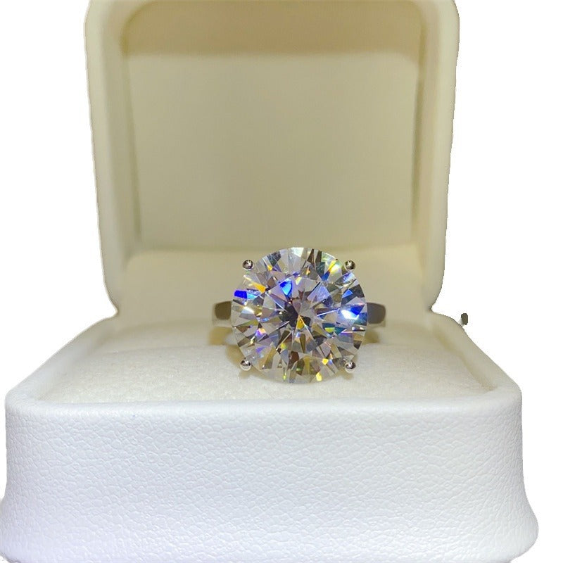 VVS1 Moissanite Solitaire Ring for Women, Round Cut Engagement Ring, 1 to 10 Carat Statement Promise Ring product image