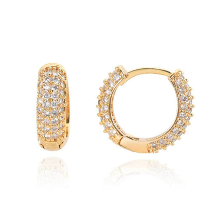 Pave CZ Hoop Copper Earrings in Selectable Colors and Sizes - EAR002