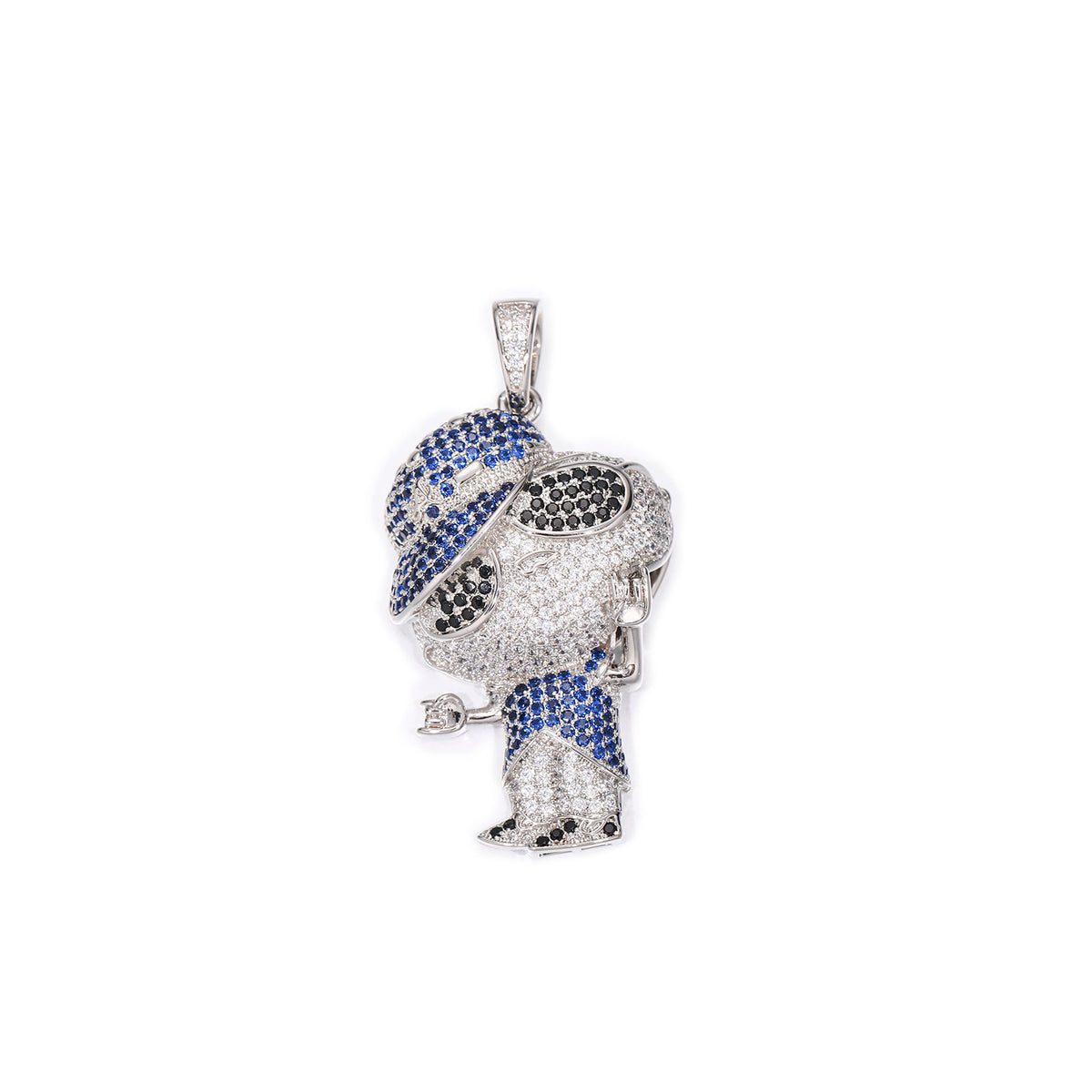 Iced Out Cartoon Boy Pendant Necklace with Rope Chain - Hip Hop Cubic Zirconia Statement Chain for Men & Unisex product image