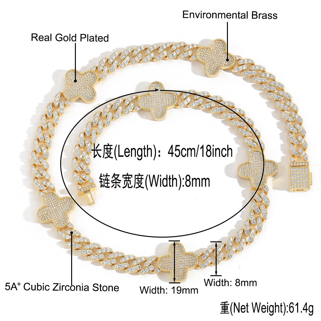 Hip Hop Fashion Cubic Zirconia Necklace for Men