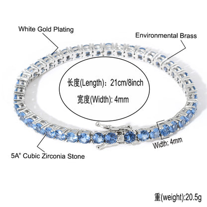 Hip Hop Light Luxury Fashion Cubic Zirconia Bracelet for Men and Women
