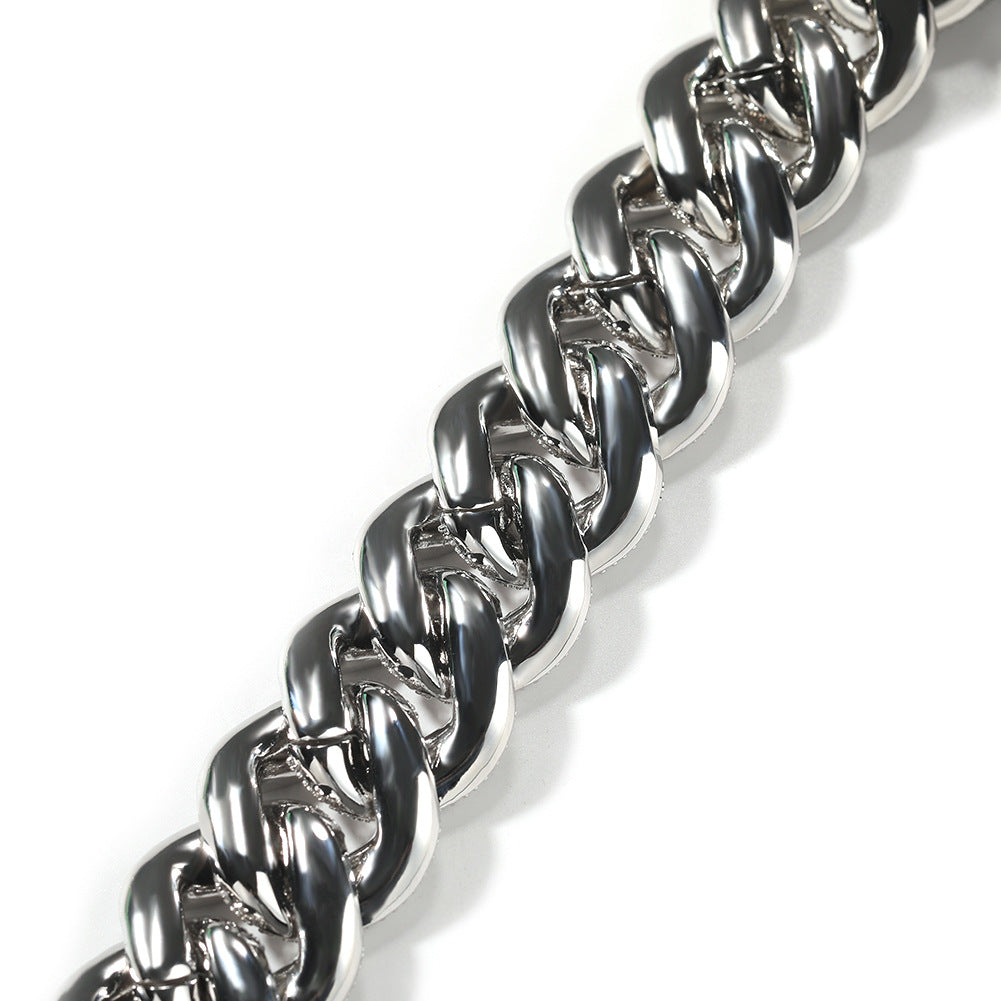 Men’s Iced Cuban Link Bracelet & Chain Necklace with Cubic Zirconia, Gold or Silver Tone Statement Jewelry product image