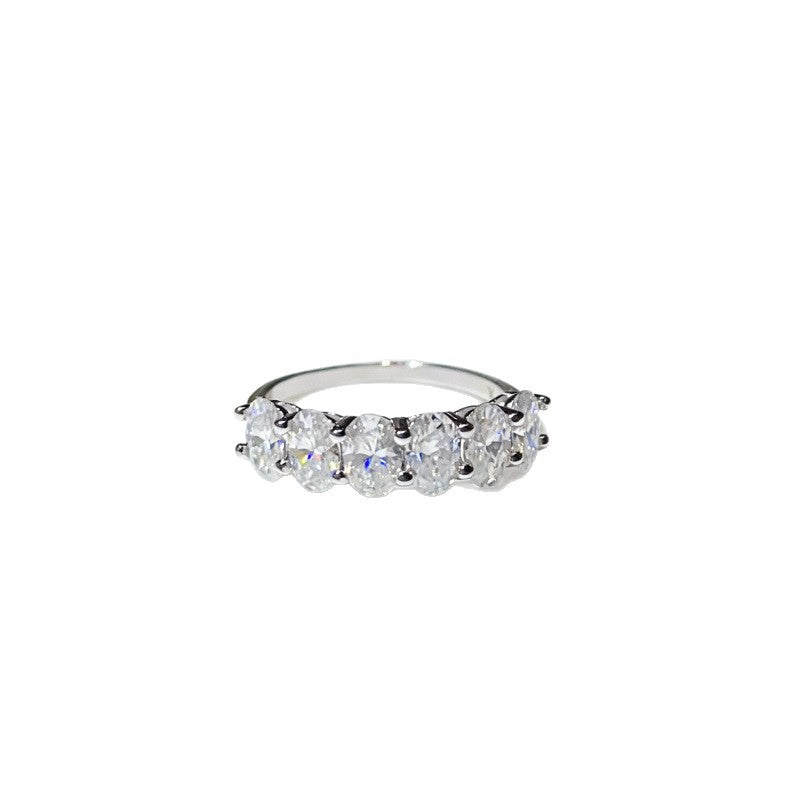 Oval Cut Row Ring for Women, U-Shape Band Stackable Statement Ring Sizes 9-18 product image