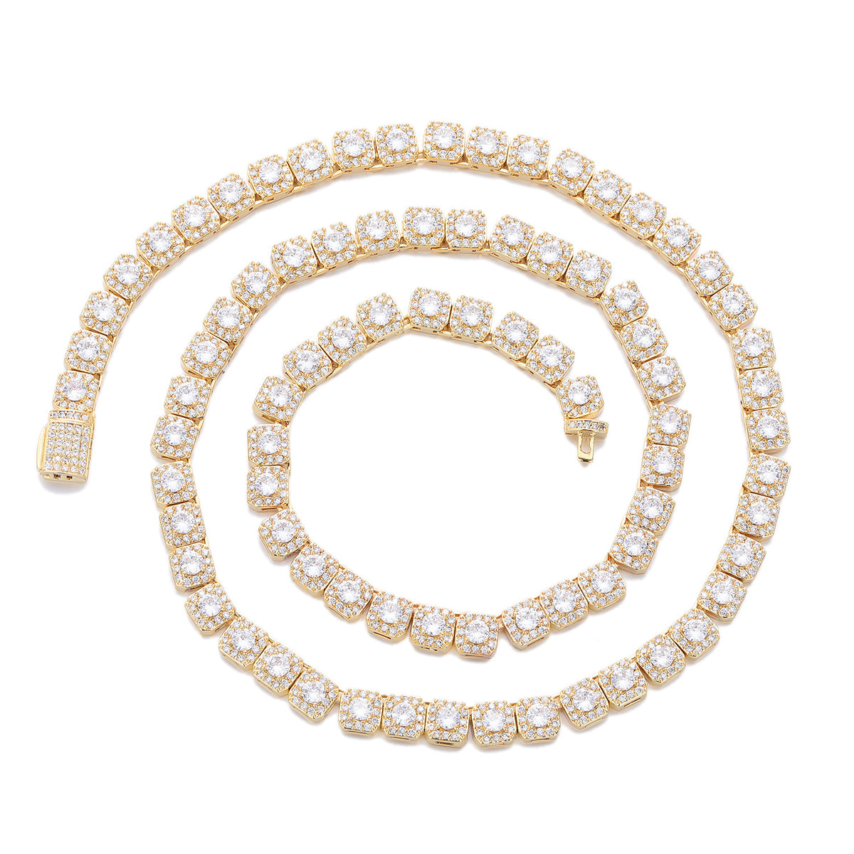Square Cubic Zirconia Tennis-Style Chain Bracelet & Necklace, 6 mm, Unisex product image