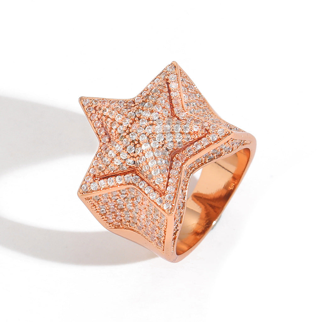 Star Cubic Zirconia Ring for Men