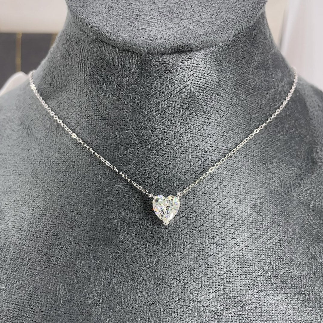 Heart Pendant Necklace for Women, Sparkling Crystal Heart Chain, Everyday Layering Jewelry product image