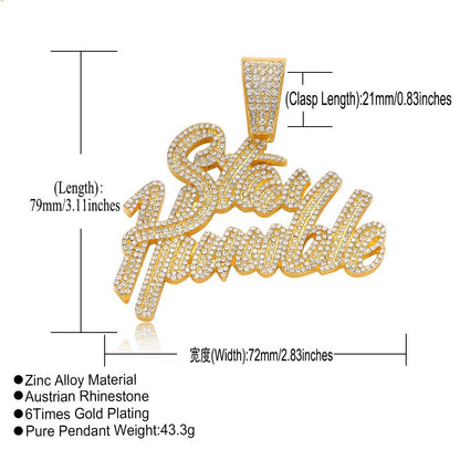 Hip Hop Letter Cuban Link Alloy Pendant Necklace for Men and Women