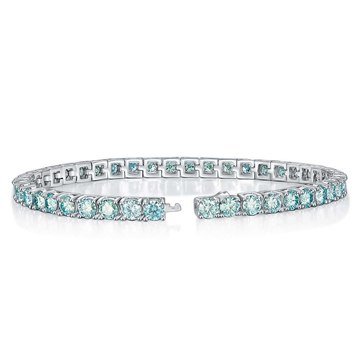 925 Silver Moissanite Tennis Bracelet, Blue Green Full Circle Bracelet for Everyday Wear and Gifts product image