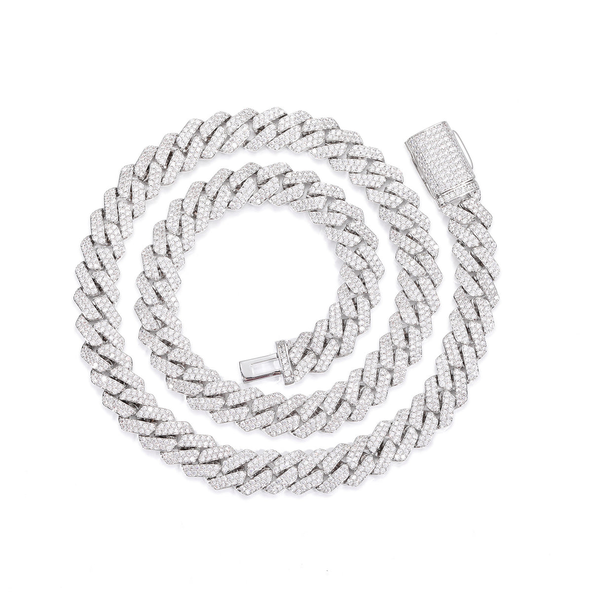10MM Iced Out Cuban Link Chain Necklace for Men & Women – Geometric Zircon Hip Hop Statement Jewelry product image