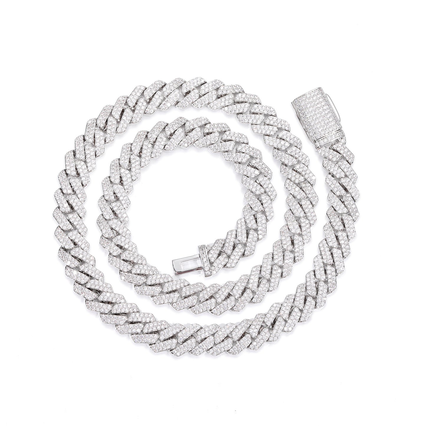 10MM Iced Out Cuban Link Chain Necklace for Men & Women – Geometric Zircon Hip Hop Statement Jewelry product image